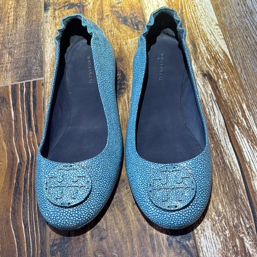 Tory Burch Teal/Aqua Reva Flats - Picture 6 of 7